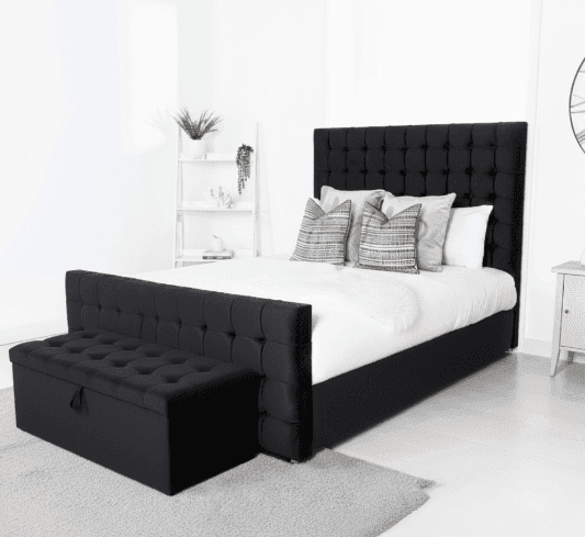 Florida Cube Ottoman Bed UK - Side view of premium ottoman bed from Newcastle Beds UK